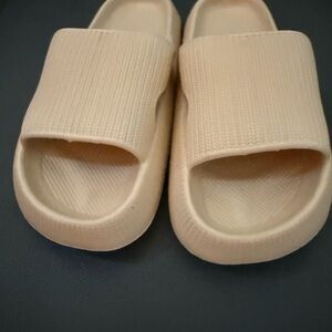 Cloud like comfy Cream Slide Sandals